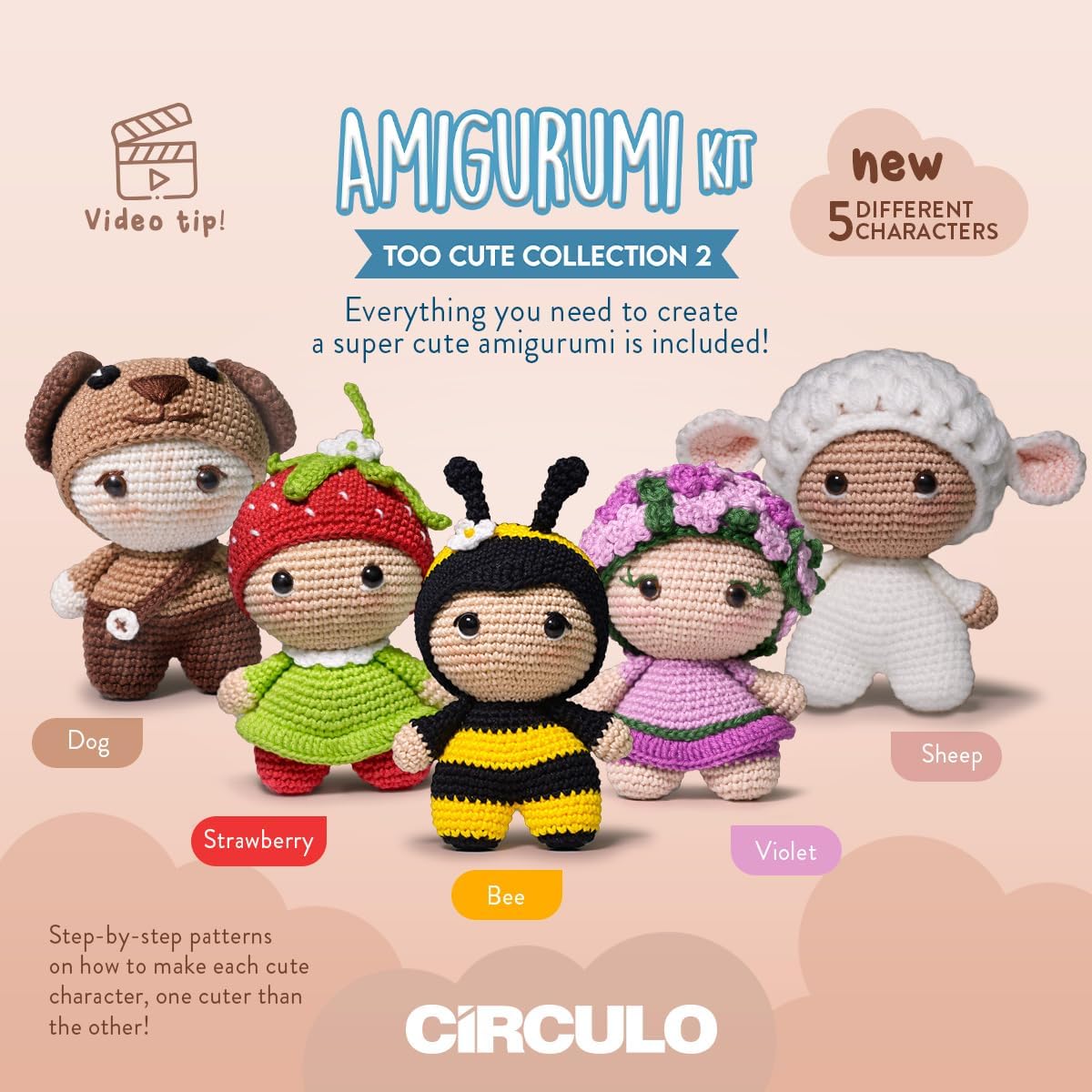KIT AMIGURUMI TOO CUTE COLLECTION - FRUTILLITA - CIRCULO