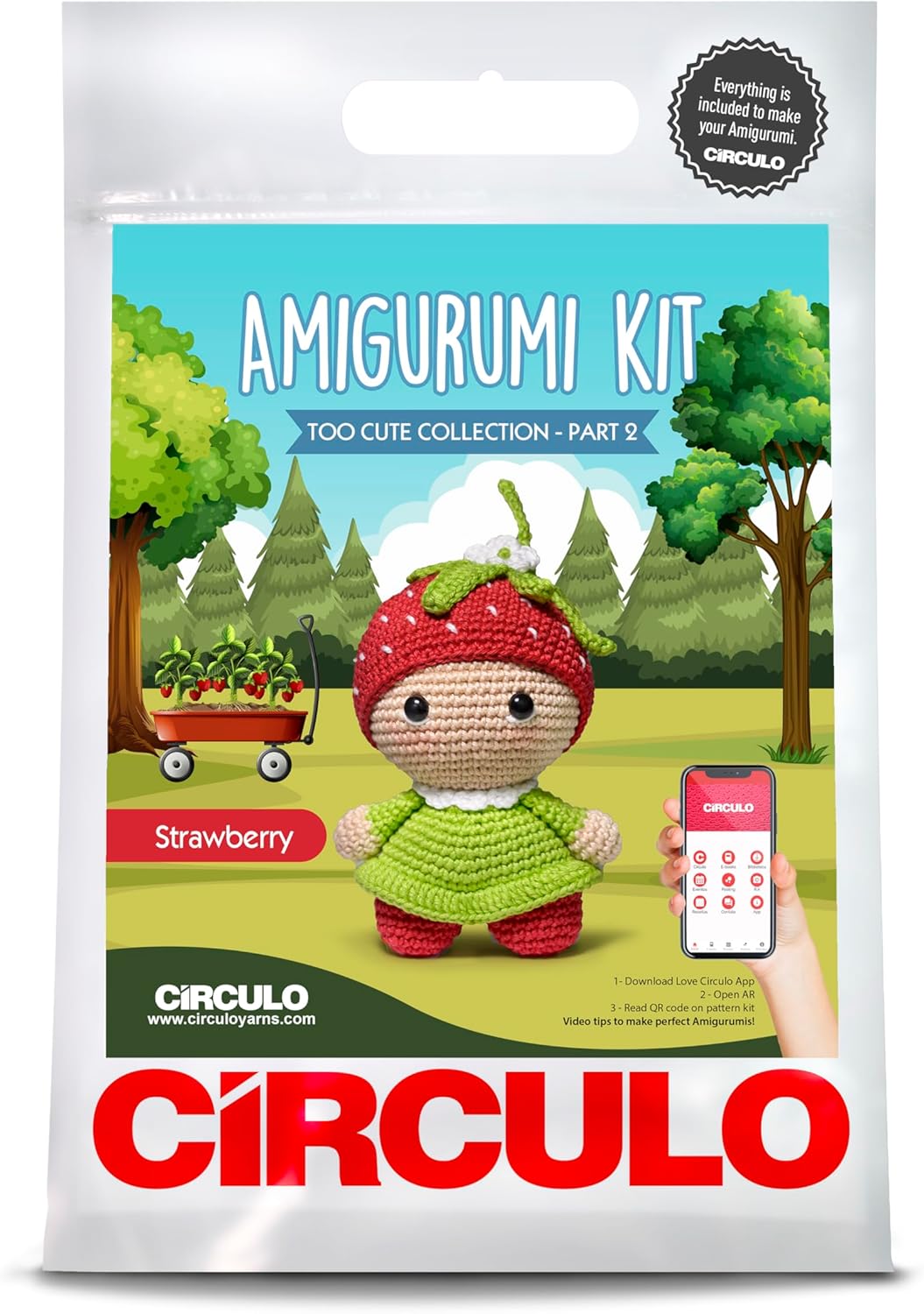 KIT AMIGURUMI TOO CUTE COLLECTION - FRUTILLITA - CIRCULO