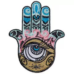 PARCHE BORDADO CON CANUTILLOS MANO DE HAMSA - LA MERCERIE