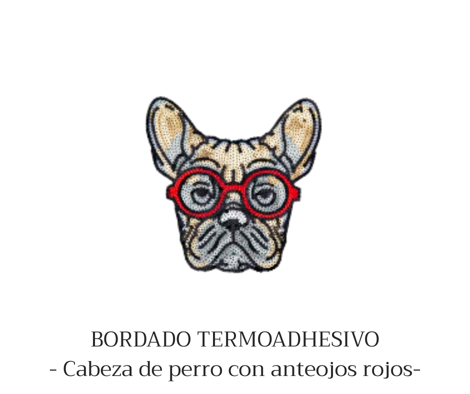 APLIQUE TERMOADHESIVO PERRO CON ANTEOJOS - LA MERCERIE