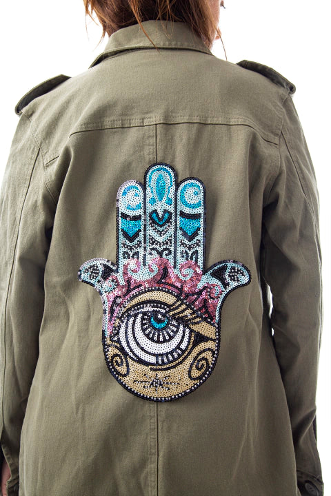 PARCHE BORDADO CON CANUTILLOS MANO DE HAMSA - LA MERCERIE