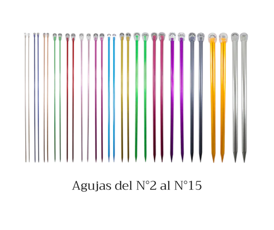 AGUJAS DE TEJER ALUMINIO COLORES - CIRCULO