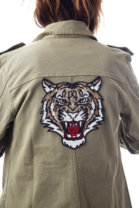 APLIQUE CON LENTEJUELAS TERMOADHESVO TIGRE - LA MERCERIE