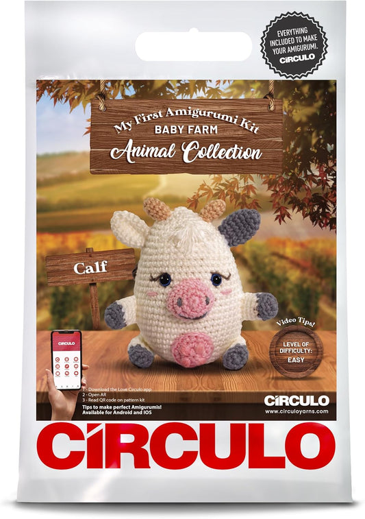 KIT AMIGURUMI ANIMALES DE LA GRANJA VAQUITA - CIRCULO