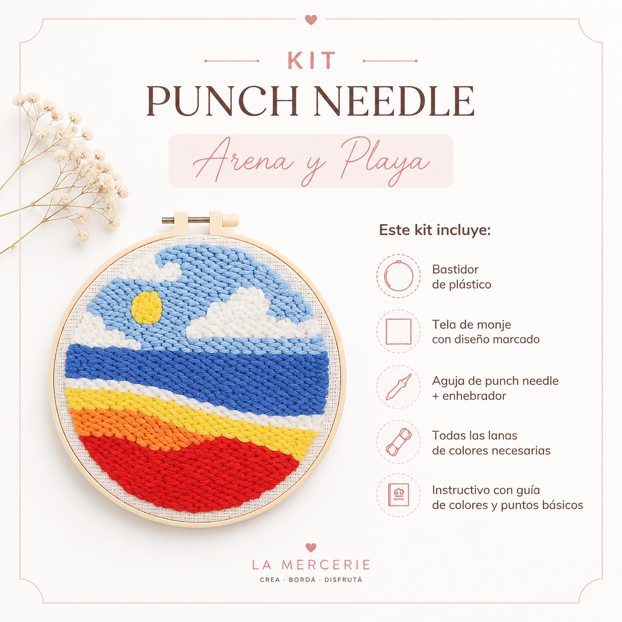 KIT PUNCH NEEDLE ARENA Y PLAYA