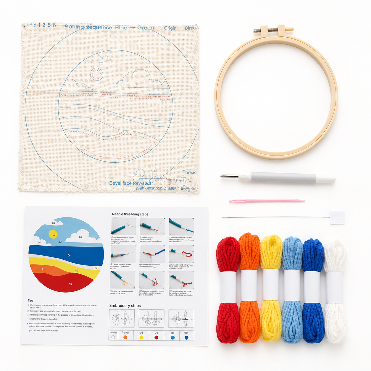 KIT PUNCH NEEDLE ARENA Y PLAYA