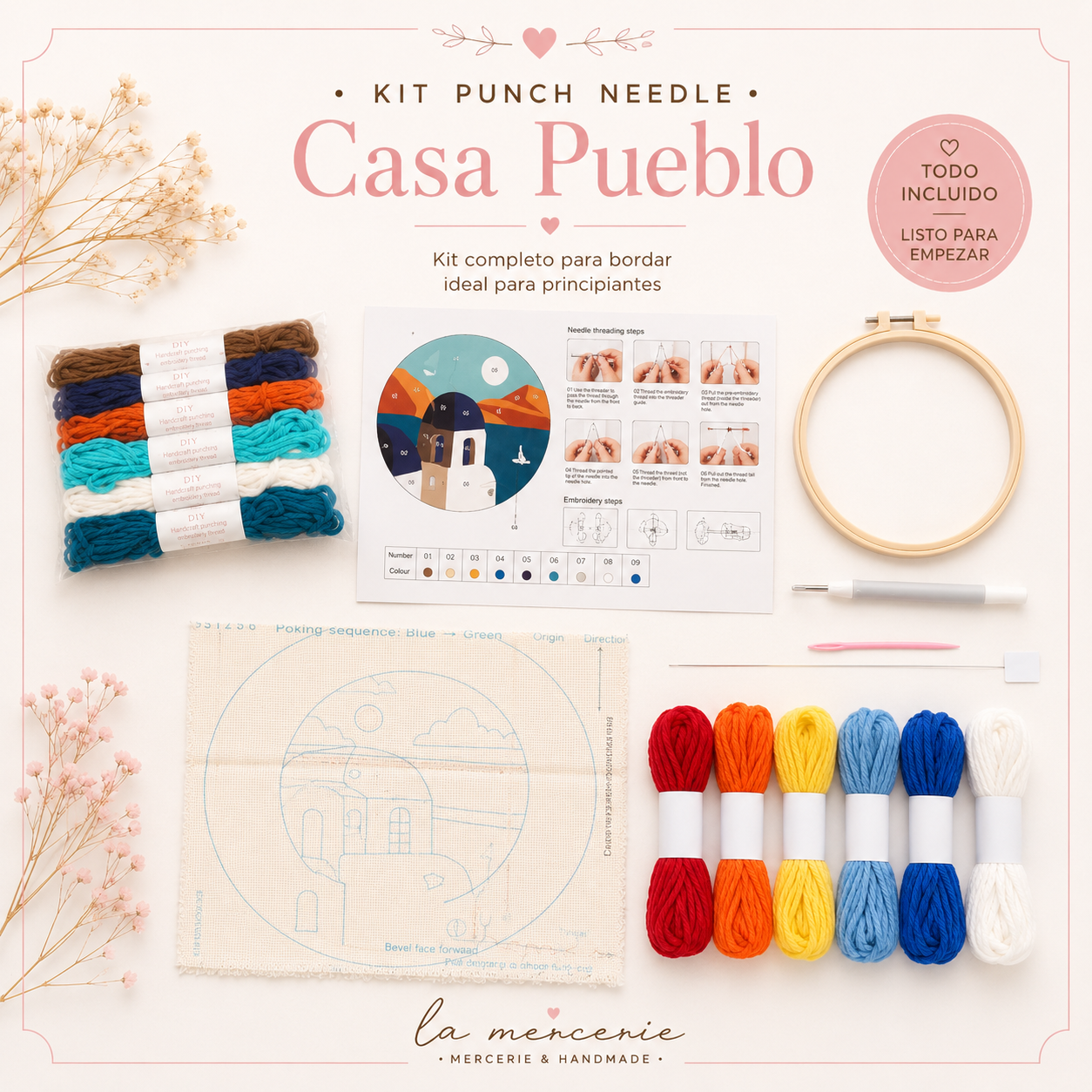 Kit Punch needle - Casa Pueblo - La Mercerie