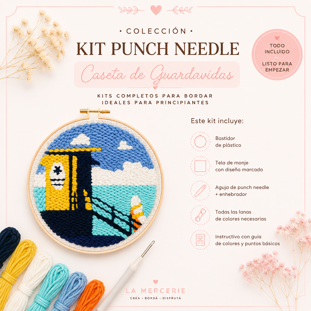 Kit Punch needle - Caseta de Guardavidas - La Mercerie
