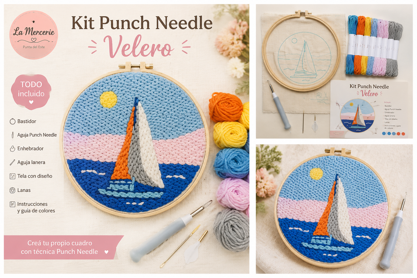 KIT PUNCH NEEDLE VELERO - LA MERCERIE