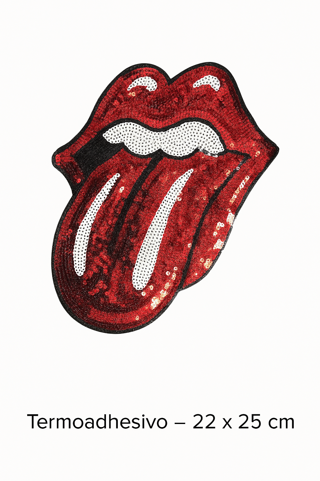 PARCHE LENGUA ROLLING BORDADO ROJO - LA MERCERIE