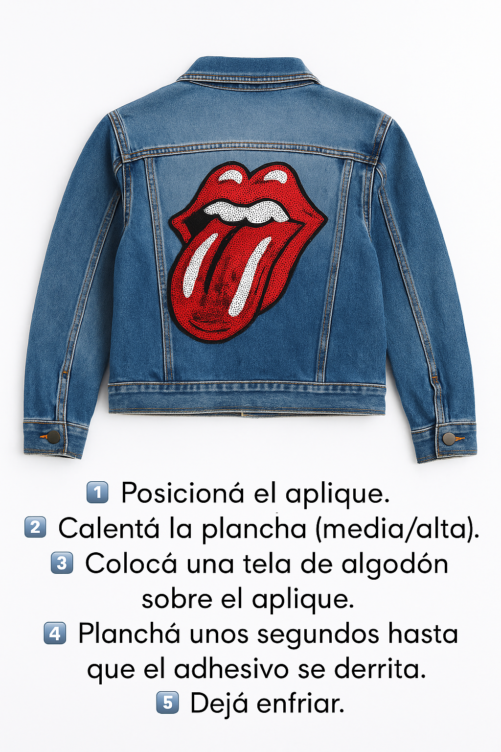 PARCHE LENGUA ROLLING BORDADO ROJO - LA MERCERIE