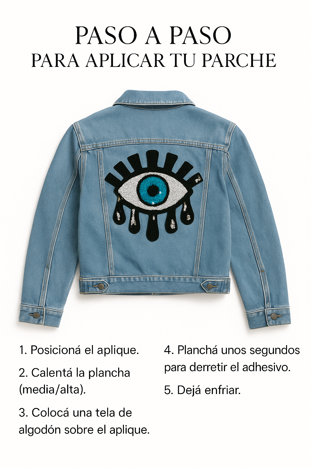 APLIQUE CON LENTEJUELAS TERMOADHESIVO OJO GRANDE - LA MERCERIE
