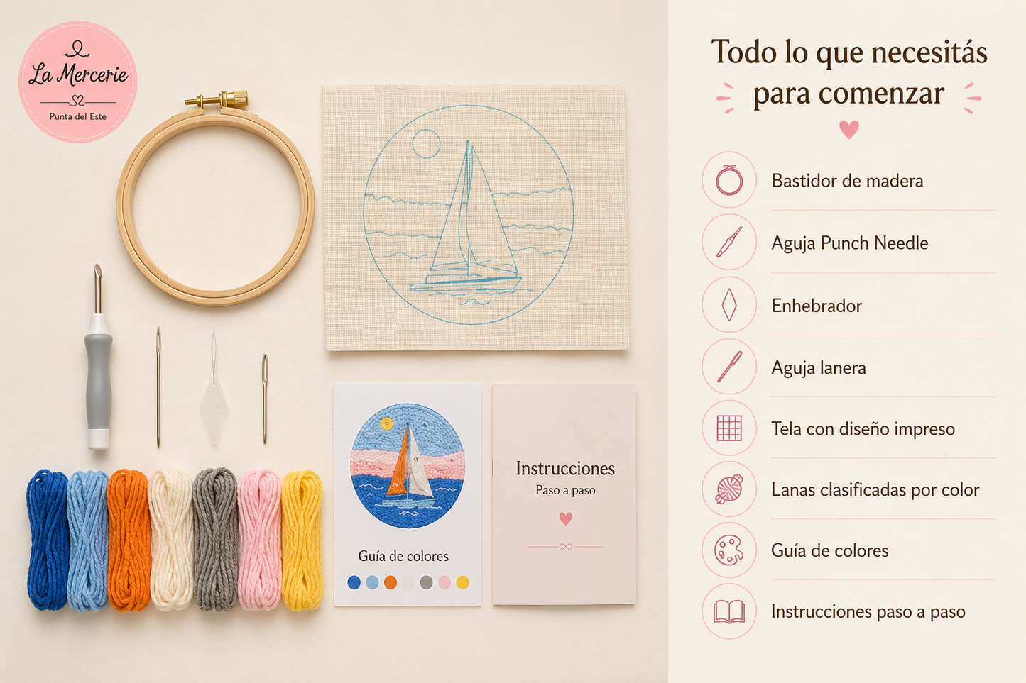 KIT PUNCH NEEDLE VELERO - LA MERCERIE
