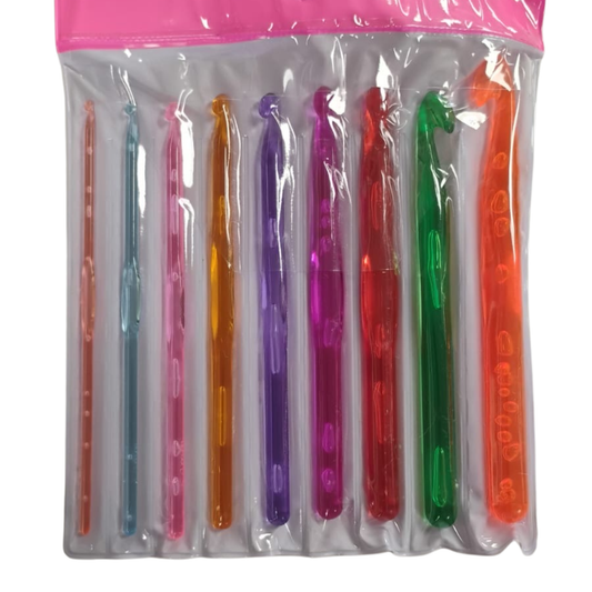 SET DE AGUJAS DE CROCHET DE ACRILICAS ' 9 PIEZAS LA MERCERIE