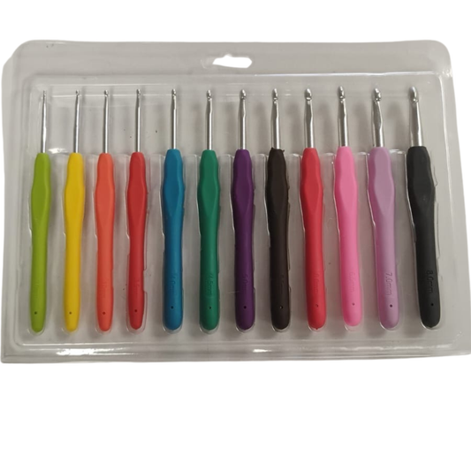 Set de Agujas de Crochet Ergonómicas – Colores Lisos (12 unidades) - LA MERCERIE