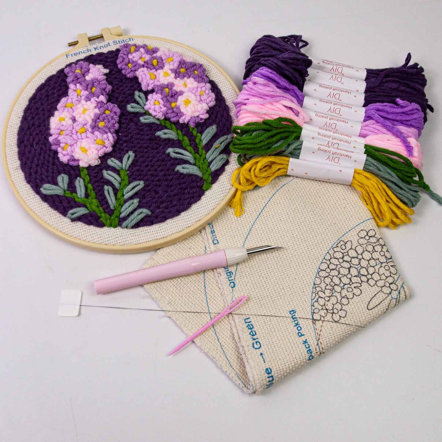 KIT PUNCH NEEDLE LAVANDA - LA MERCERIE