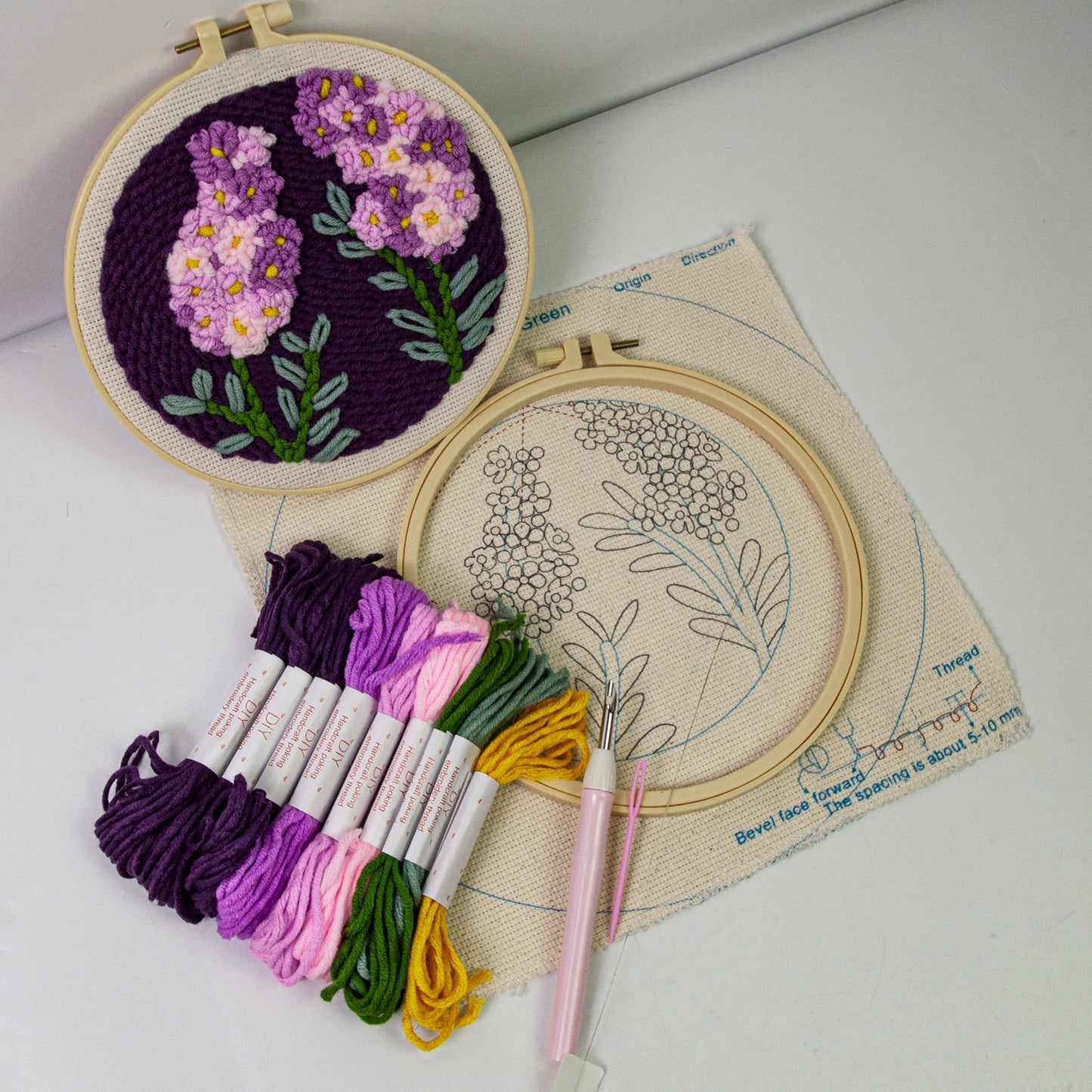 KIT PUNCH NEEDLE LAVANDA - LA MERCERIE