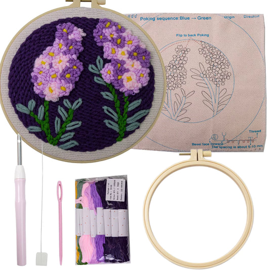 KIT PUNCH NEEDLE LAVANDA - LA MERCERIE