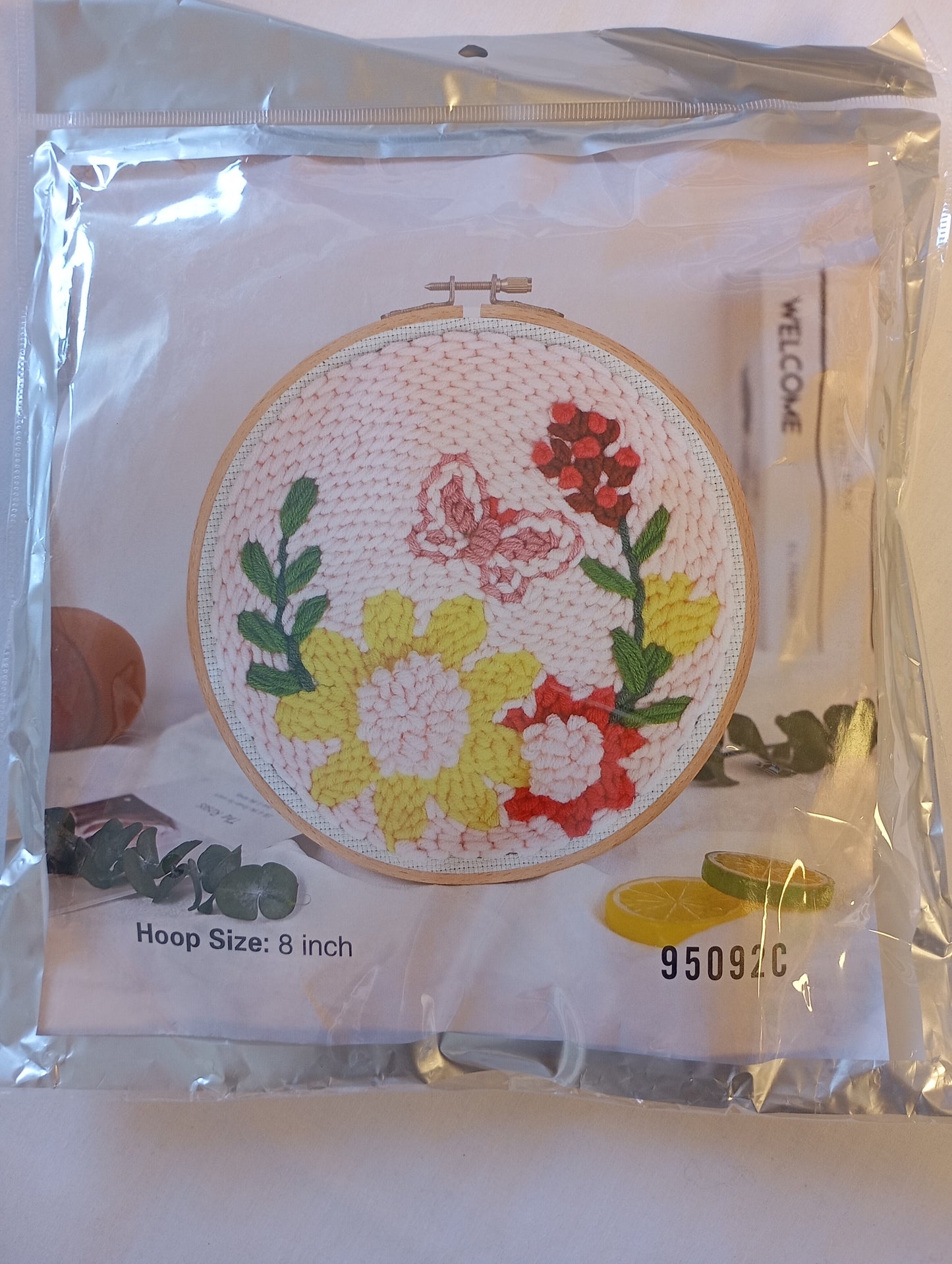 Kit Punch Needle - Flor amarilla y roja - La Mercerie