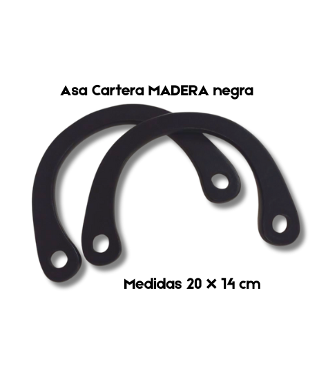 ASA MADERA PARA CARTERA COLOR NEGRO - LA MERCERIE