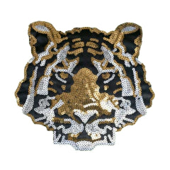 APLIQUE BORDADO Y ECOCUERO TIGRE BENGALI - LA MERCERIE