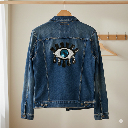 APLIQUE CON LENTEJUELAS TERMOADHESIVO OJO GRANDE - LA MERCERIE