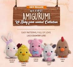 KIT AMIGURUMI CIRCULO - ANIMALES DE LA GRANJA - POLLITO