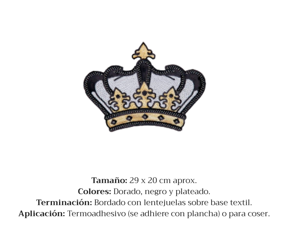 APLIQUE BORDADO TERMOADHESIVO CORONA - LA MERCERIE