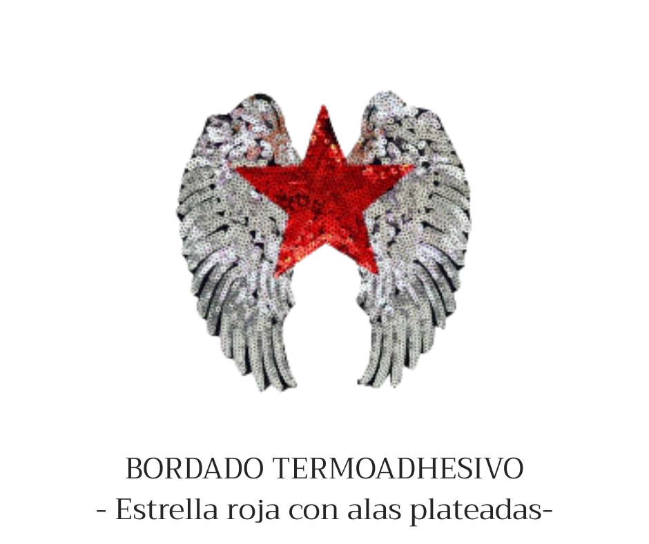APLIQUE TERMOADHESIVO BORDADO CON LENTEJUELAS ESTRELLA CON ALAS - LA MERCERIE