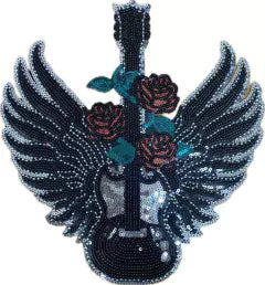 APLIQUE BORDADO TEMOADHESIVO GITARRA GUNS N ROSES - LA MERCERIE