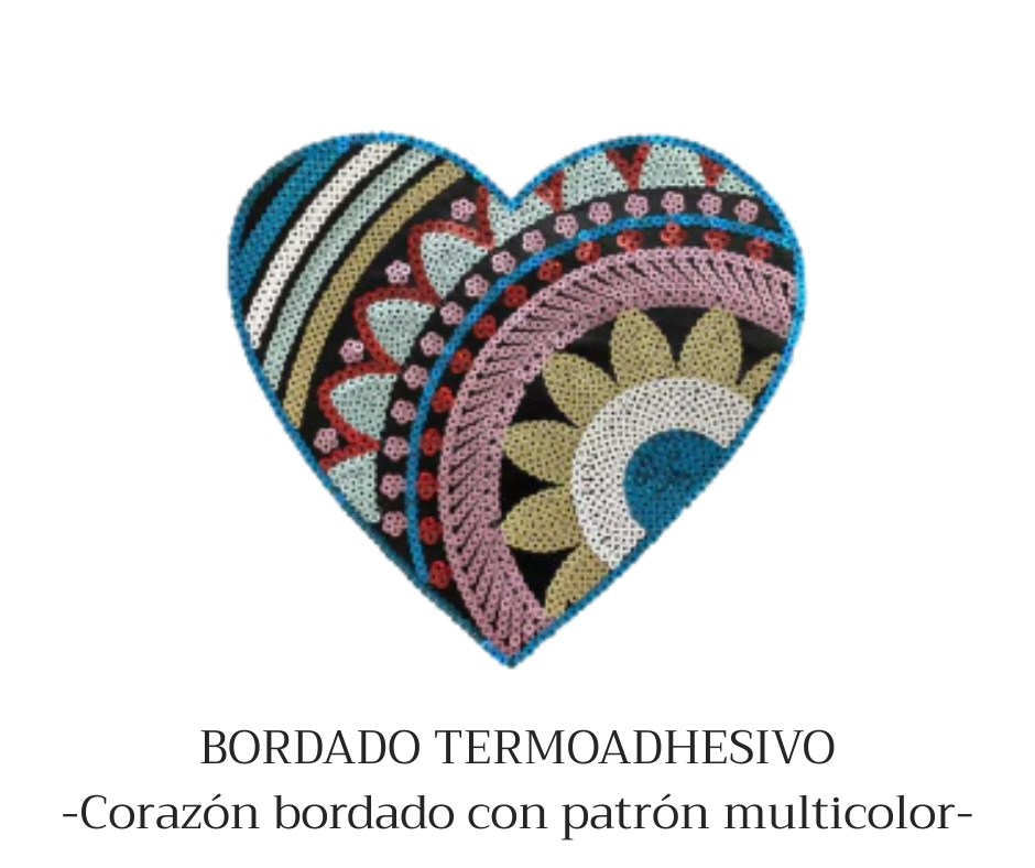 PARCHE TERMOADHESIVO CORAZON MANDALA - LA MERCERIE
