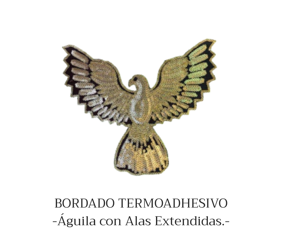 APLIQUE BORDADO CON LENTEJUELAS AGUILA DORADA - LA MERCERIE