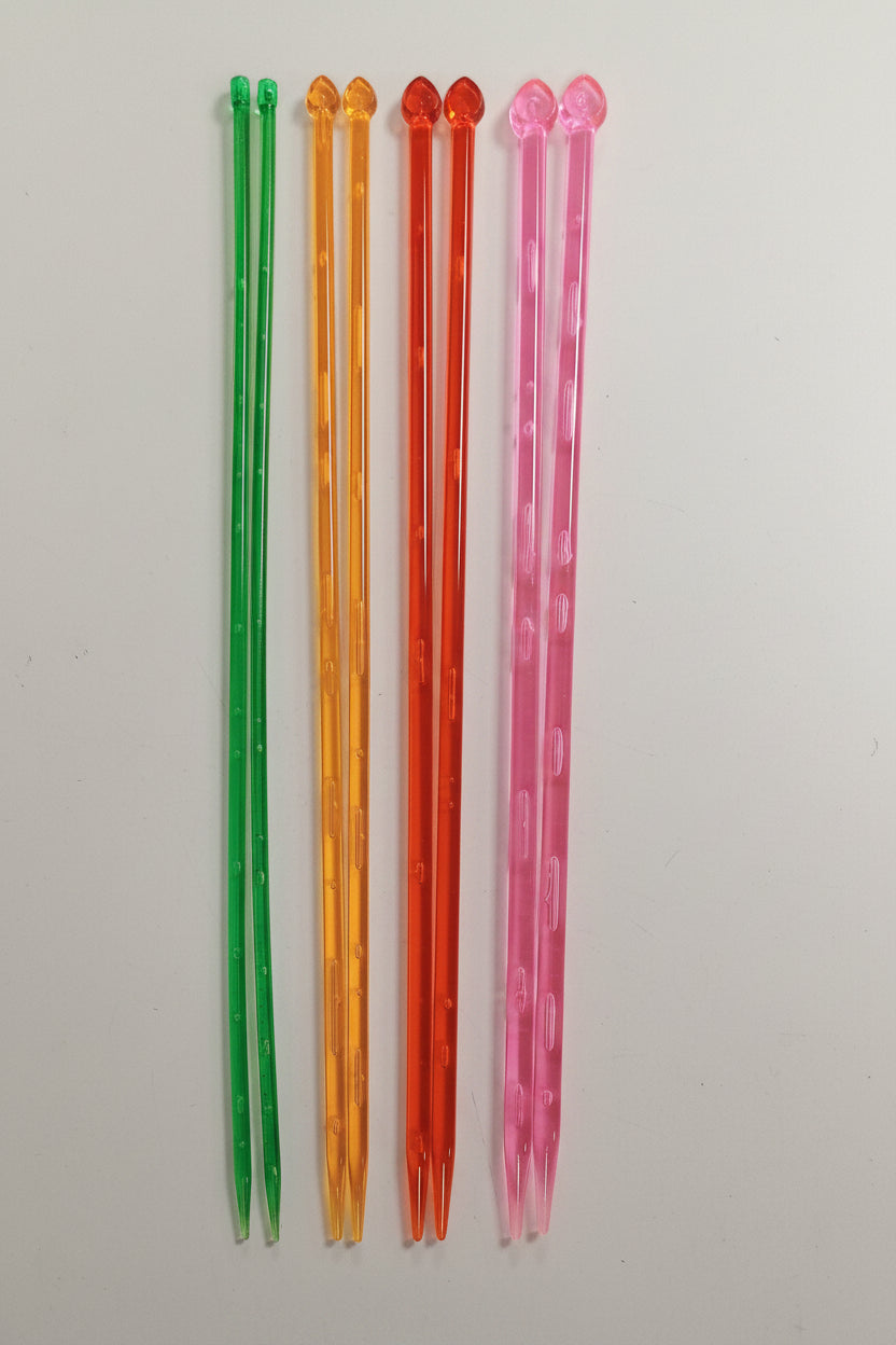 AGUJAS DE TEJER ACRILICO 35 CM - PAR 5, 6, 7, 8 - LA MERCERIE