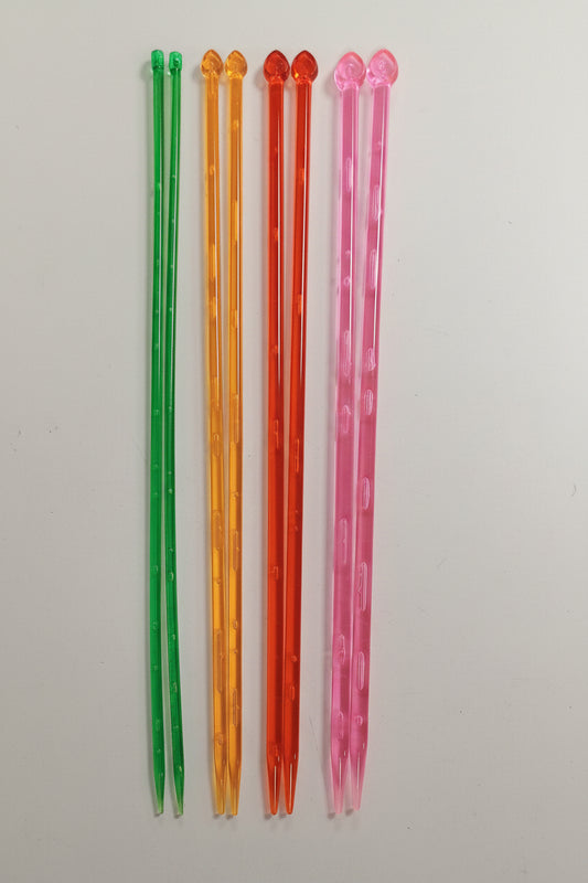 AGUJAS DE TEJER ACRILICO 35 CM - PAR 5, 6, 7, 8 - LA MERCERIE