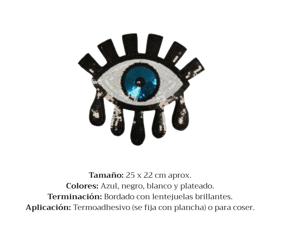 APLIQUE CON LENTEJUELAS TERMOADHESIVO OJO GRANDE - LA MERCERIE